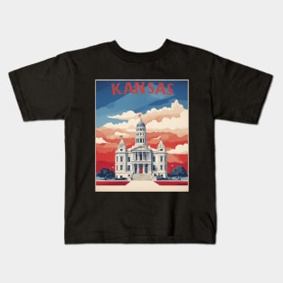 Kansas United States of America Tourism Vintage Poster Kids T-Shirt